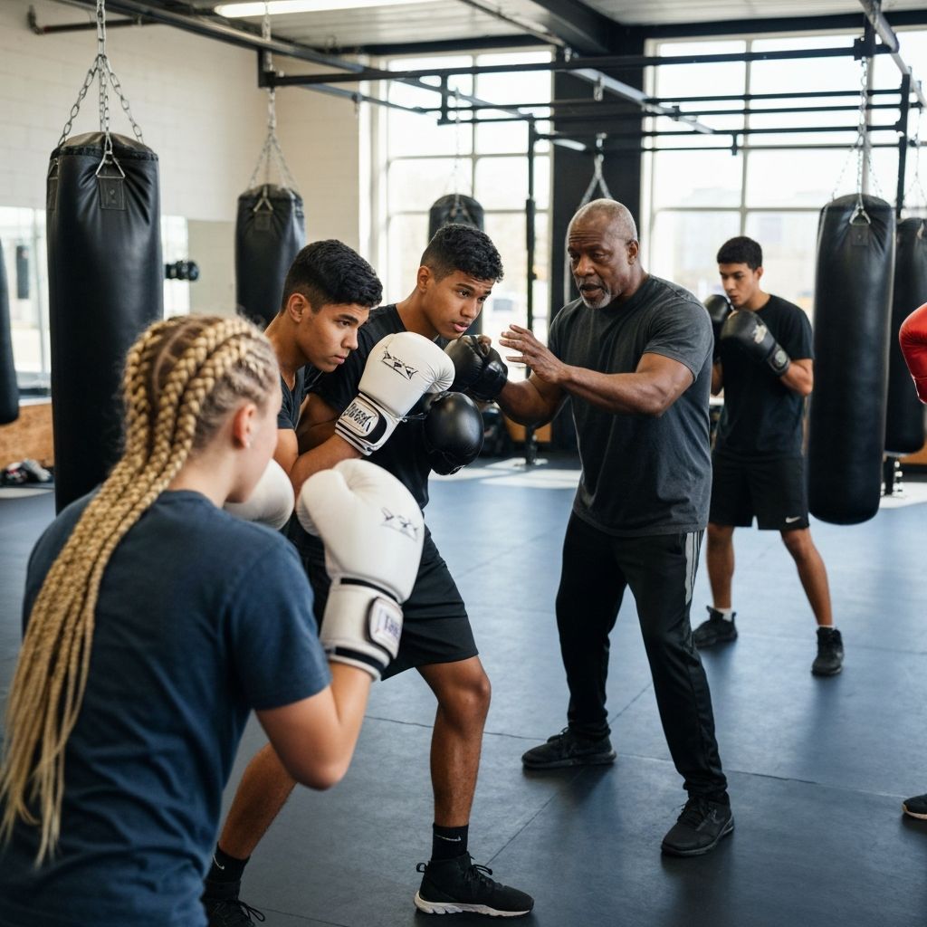 Students engaged in a Boxing Education session